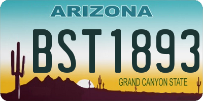 AZ license plate BST1893