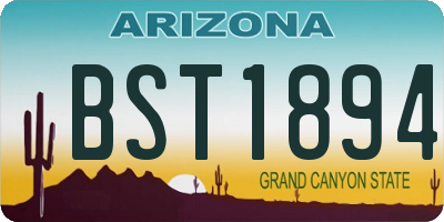 AZ license plate BST1894