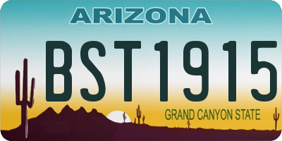 AZ license plate BST1915