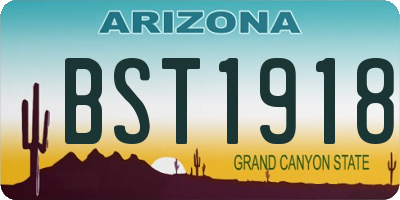 AZ license plate BST1918