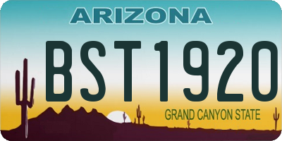 AZ license plate BST1920