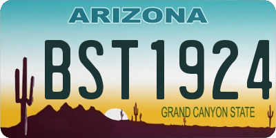 AZ license plate BST1924