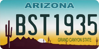 AZ license plate BST1935