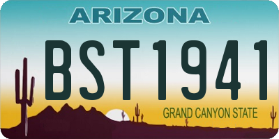 AZ license plate BST1941
