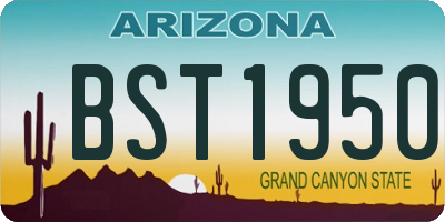 AZ license plate BST1950