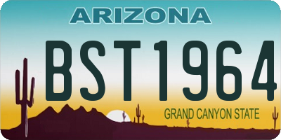 AZ license plate BST1964