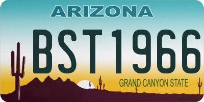 AZ license plate BST1966
