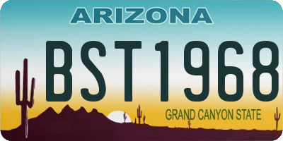 AZ license plate BST1968