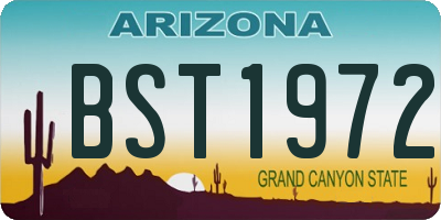 AZ license plate BST1972