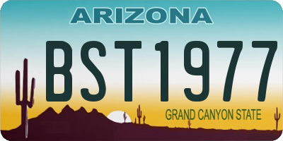 AZ license plate BST1977