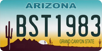 AZ license plate BST1983