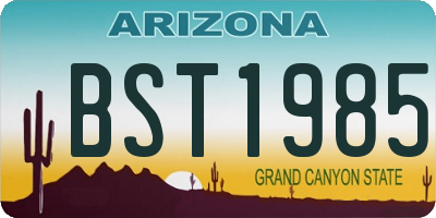 AZ license plate BST1985