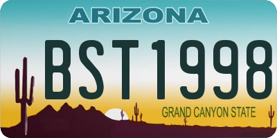AZ license plate BST1998