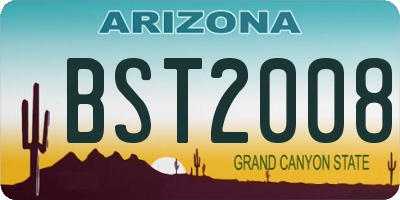 AZ license plate BST2008
