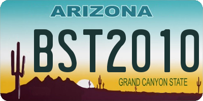 AZ license plate BST2010