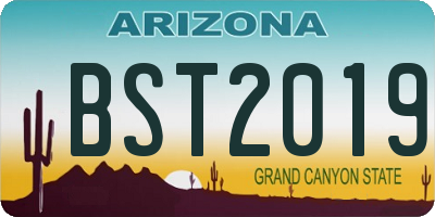 AZ license plate BST2019