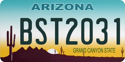 AZ license plate BST2031