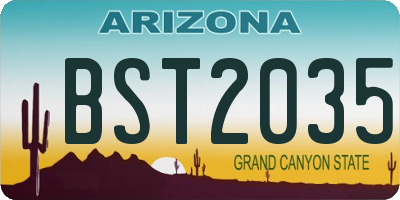 AZ license plate BST2035
