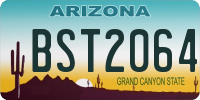 AZ license plate BST2064