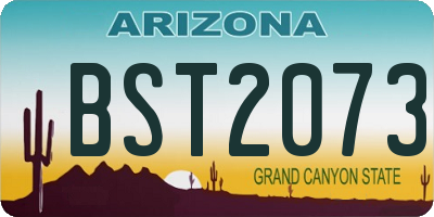 AZ license plate BST2073