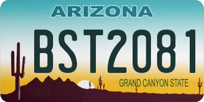 AZ license plate BST2081