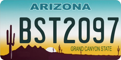 AZ license plate BST2097