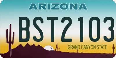 AZ license plate BST2103