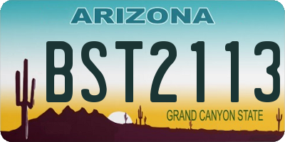 AZ license plate BST2113