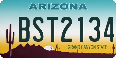 AZ license plate BST2134