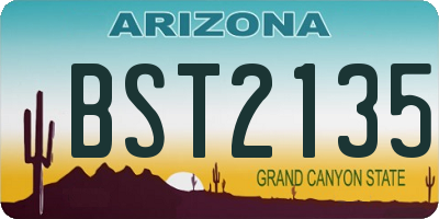 AZ license plate BST2135
