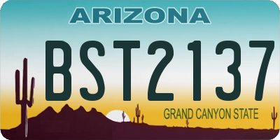 AZ license plate BST2137