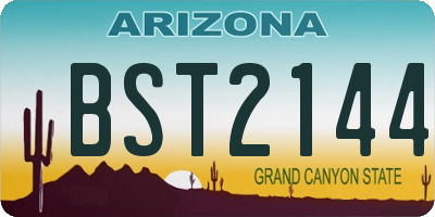 AZ license plate BST2144