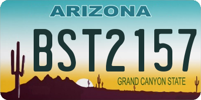 AZ license plate BST2157