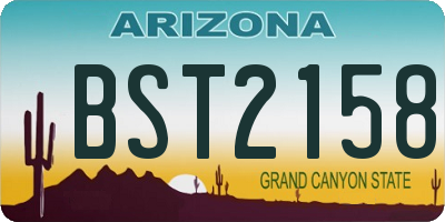 AZ license plate BST2158