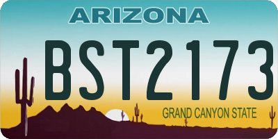 AZ license plate BST2173