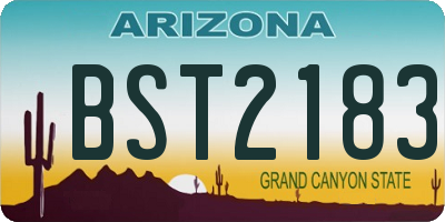 AZ license plate BST2183