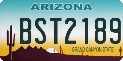AZ license plate BST2189