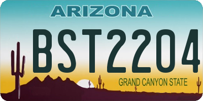 AZ license plate BST2204