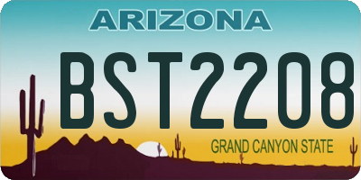 AZ license plate BST2208