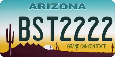 AZ license plate BST2222