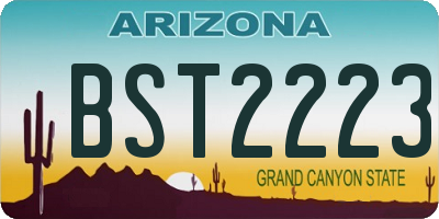 AZ license plate BST2223