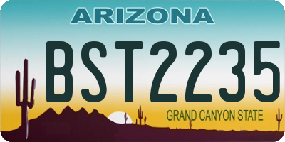 AZ license plate BST2235
