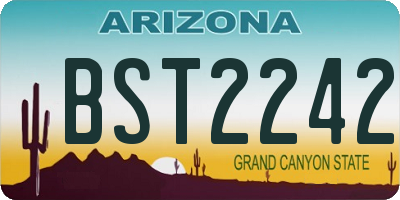 AZ license plate BST2242