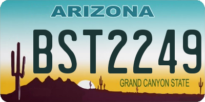 AZ license plate BST2249
