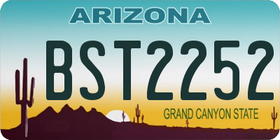 AZ license plate BST2252