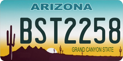 AZ license plate BST2258