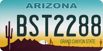 AZ license plate BST2288
