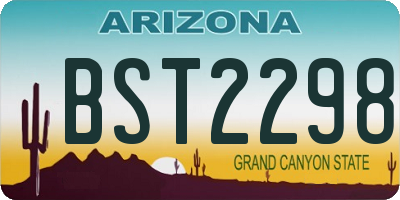 AZ license plate BST2298
