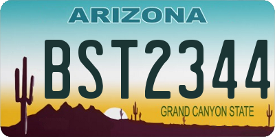 AZ license plate BST2344