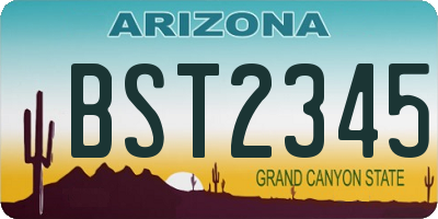 AZ license plate BST2345